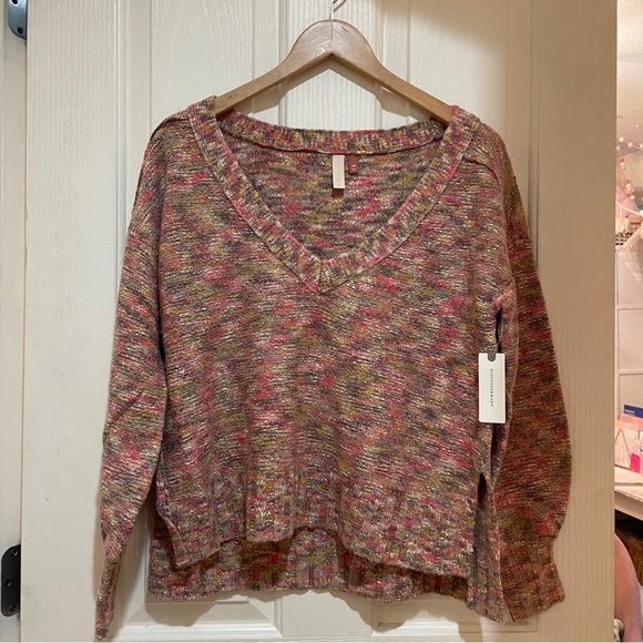 Anthropologie Pilcro Deep-V Neck Sweater Oversized XXS ANTHRO New Space Dyed NWT - Picture 11 of 12